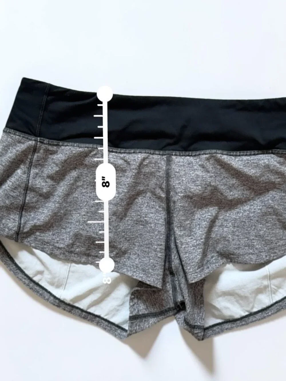 Lululemon Speed Short Size 4 Gray Black Running Athletic Workout Shorts